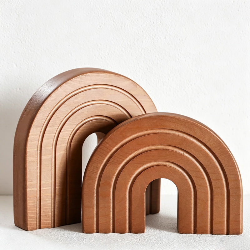 CouldNook Wooden Rainbow Arch Bookends - Nested Groove Design