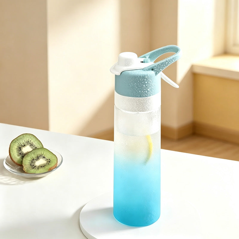 CouldNook Misting Water Bottle - Trigger Spray and Separate Drinking Opening