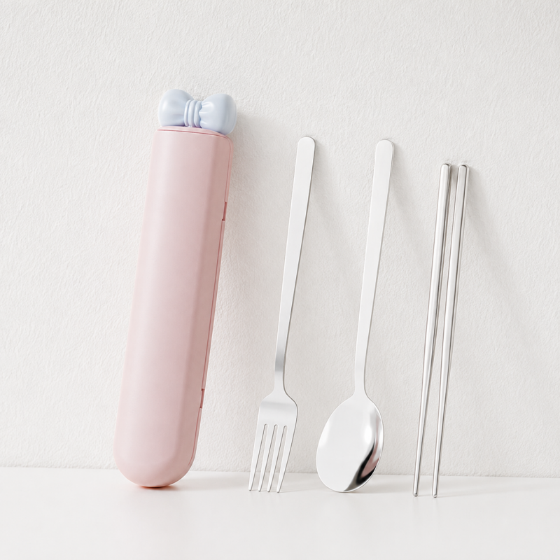 CouldNook Portable Cutlery Set - Spoon Fork Chopsticks and Tube Case