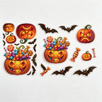 CouldNook Halloween Pumpkin Static Window Clings‑Jack‑O‑Lantern Candy Party Decor