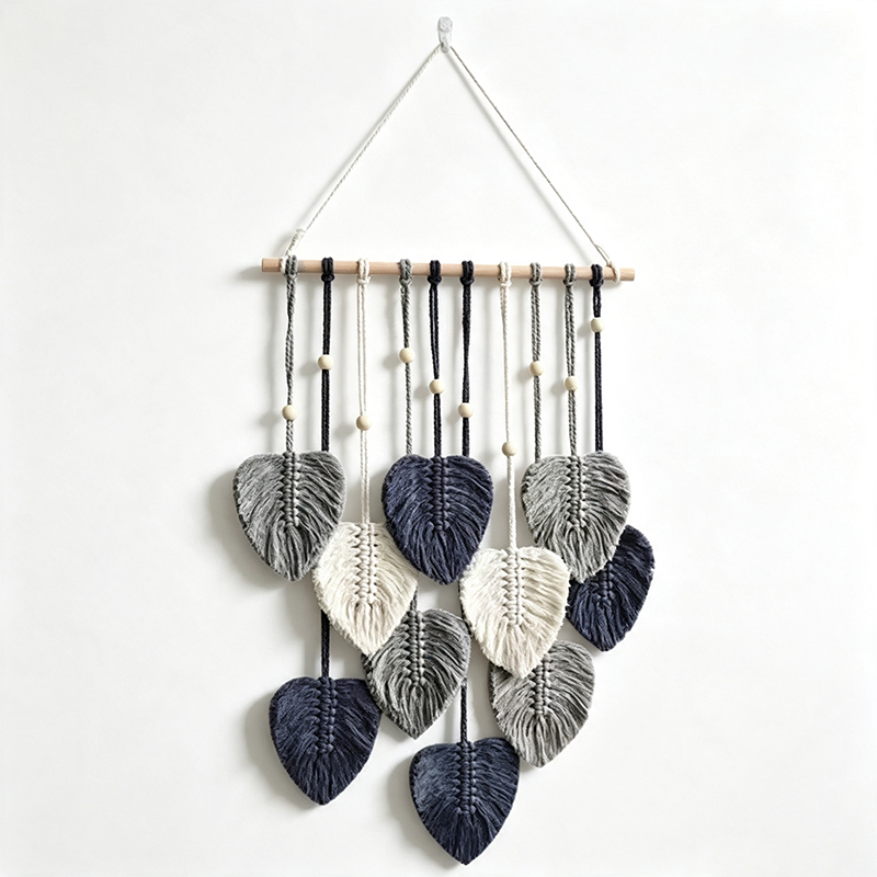 CloudNook  Macrame Heart Wall Hanging‑Boho Cotton Tapestry Decor