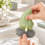 CouldNook Dish Scrubber - Shark Fin Grip And Replaceable Cleaning Heads