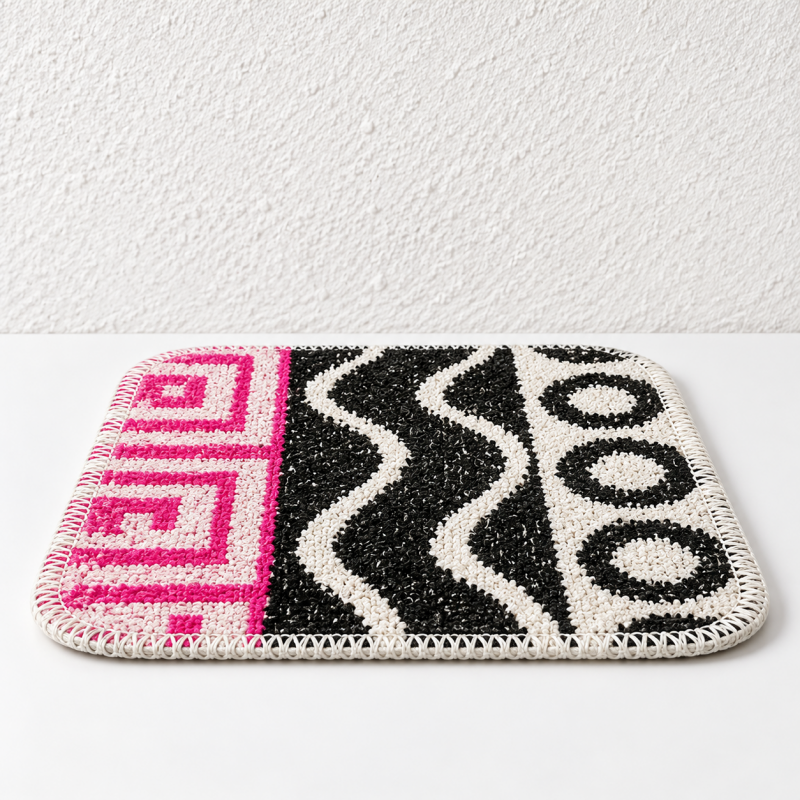 Textured Dishwashing Cloth with Geometric Pattern