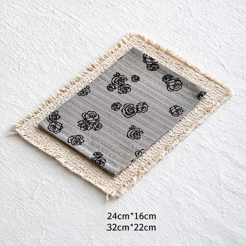 CouldNook Fringed Layered Table Mat - Patterned Styles