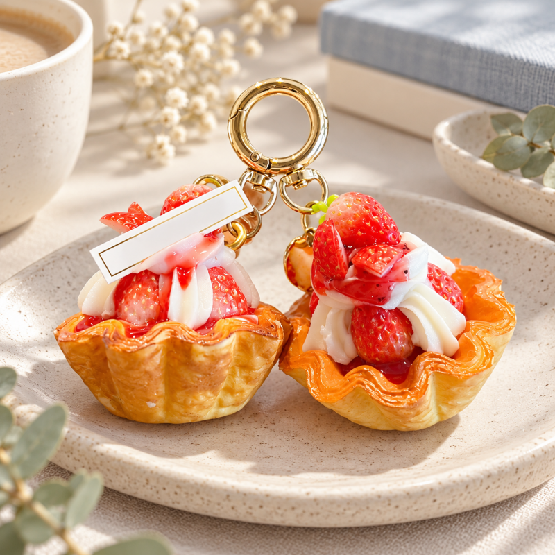 CouldNook Dessert Bag Charm - Strawberry Tart and Swirled Cone Designs