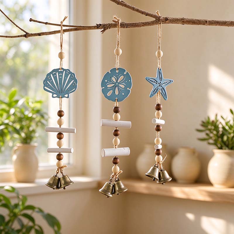 CouldNook Coastal Bell Hanging - Beads and Cutouts
