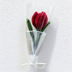 Artificial Tulip Bouquet with Pearl-Trim Wrapping