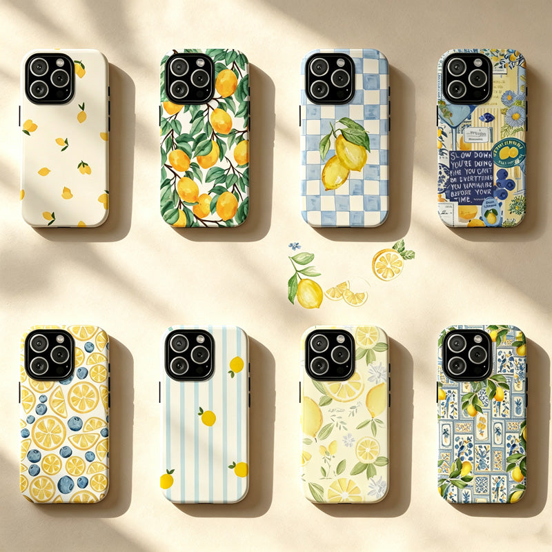 CouldNook Lemon Pattern Phone Case - Fresh Fruit Print Cover