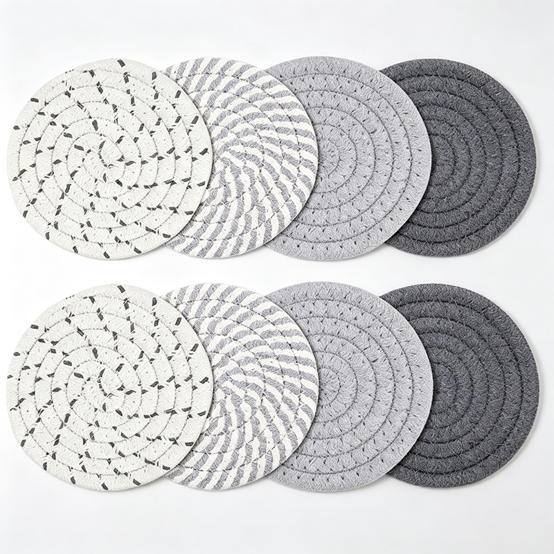 CouldNook Woven Round Drink Coaster - Warm Table Accent