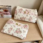 CouldNook Floral Coin Pouch - Lace-Edged Quilted Design Collection