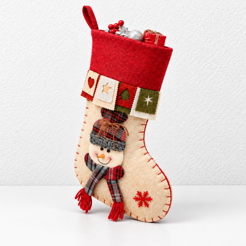CouldNook Character Christmas Stocking - Raised Festive Face