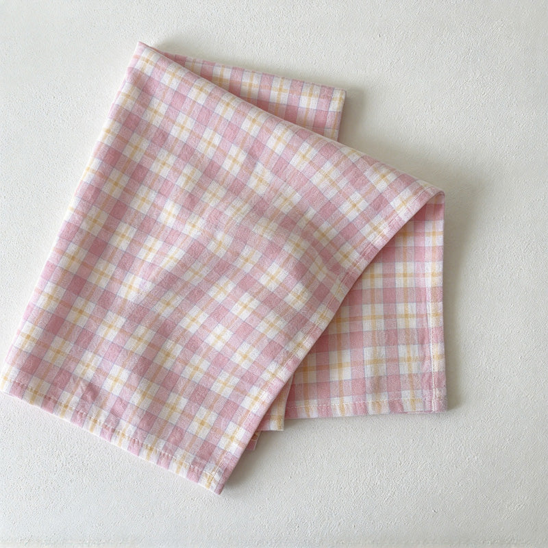 CouldNook Plaid Fabric Table Napkin - Woven-Look Checks And Sewn Label