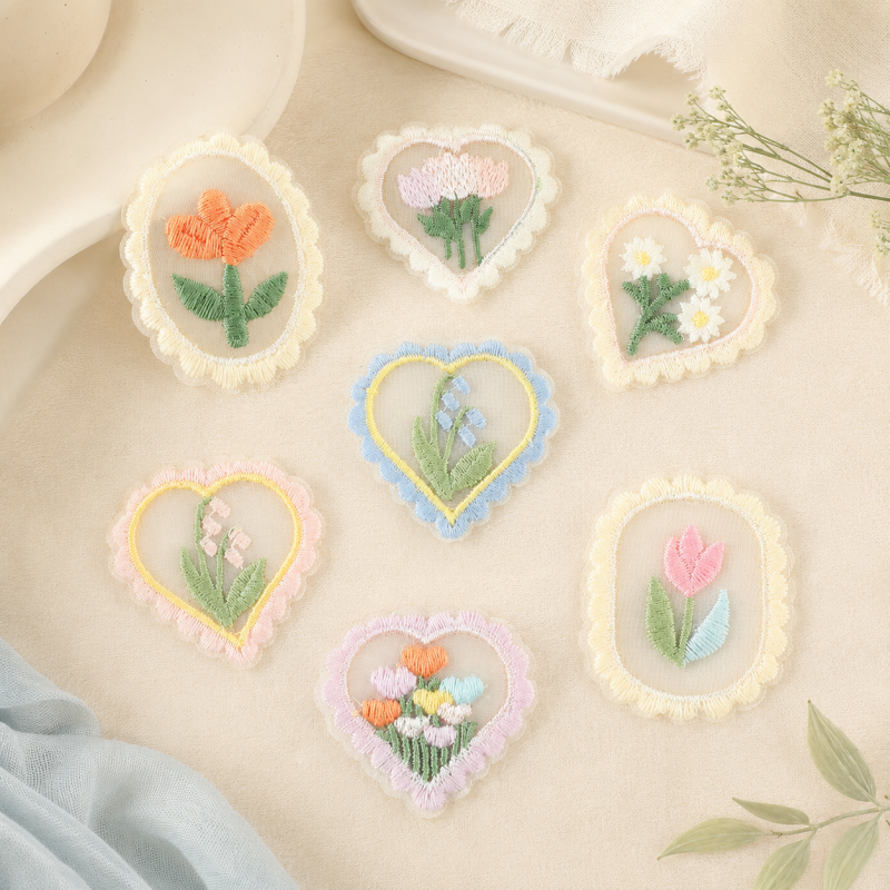 CouldNook Framed Floral Patch - Lace Border and Flower Designs