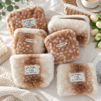 CouldNook Fawn Pattern Pouch - Plush Surface and Zipper Opening