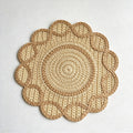 CouldNook Scalloped Paper Placemat - Woven Center And Looping Contrast Border