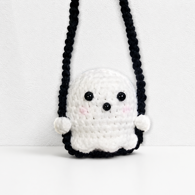 CouldNook Yarn Ghost Hanging Ornament - Pumpkin Pairs and Witch Hats