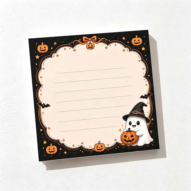 CouldNook Illustrated Halloween Sticky Notes - Ghost Scenes and Decorative Frames