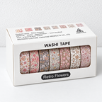 Vintage-Inspired Washi Tape Set - Eight Coordinated Rolls