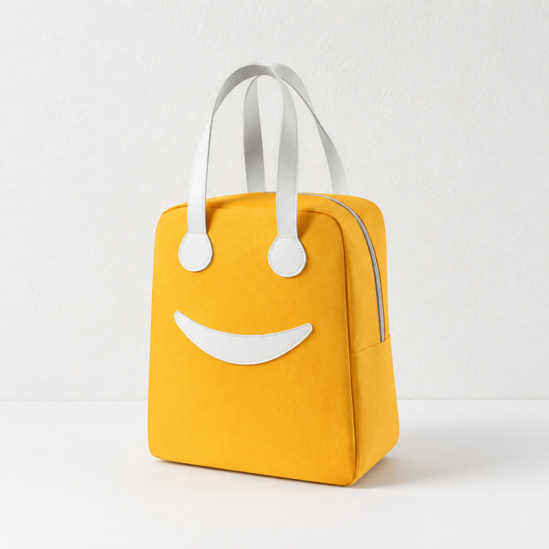 CouldNook Smiley Lunch Bag - Two Sizes and Contrast Handles