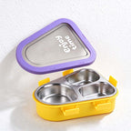 CouldNook Rounded Triangle Lunch Box - Divided Insert and Bright Clip Details