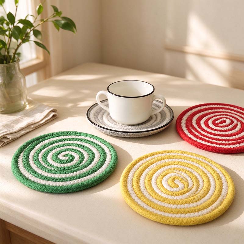 CouldNook Two Tone Rope Table Mat - Spiral