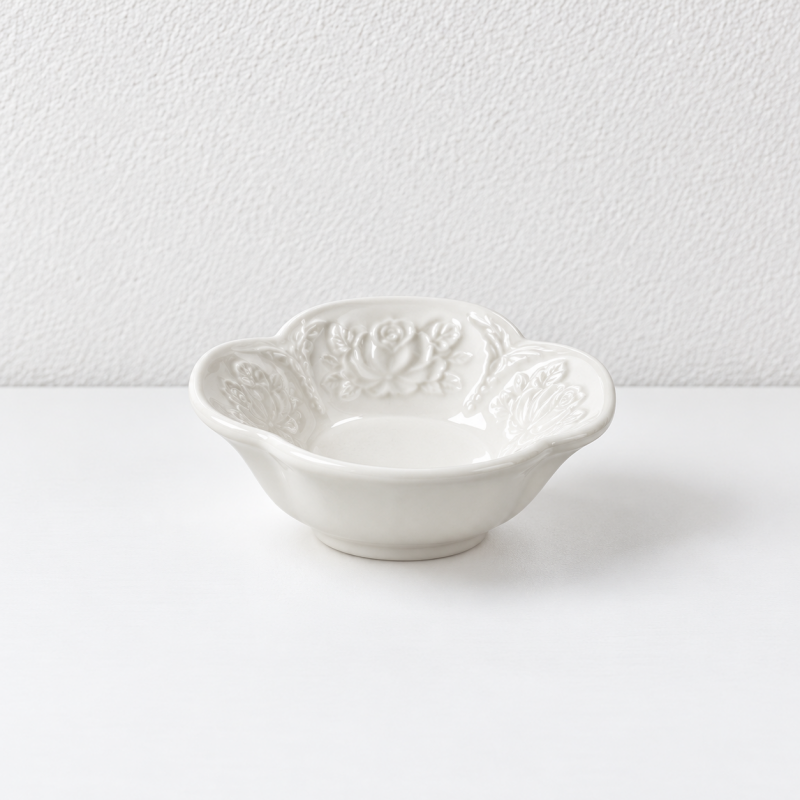 CouldNook Floral Dipping Dish - Embossed Scalloped Rim