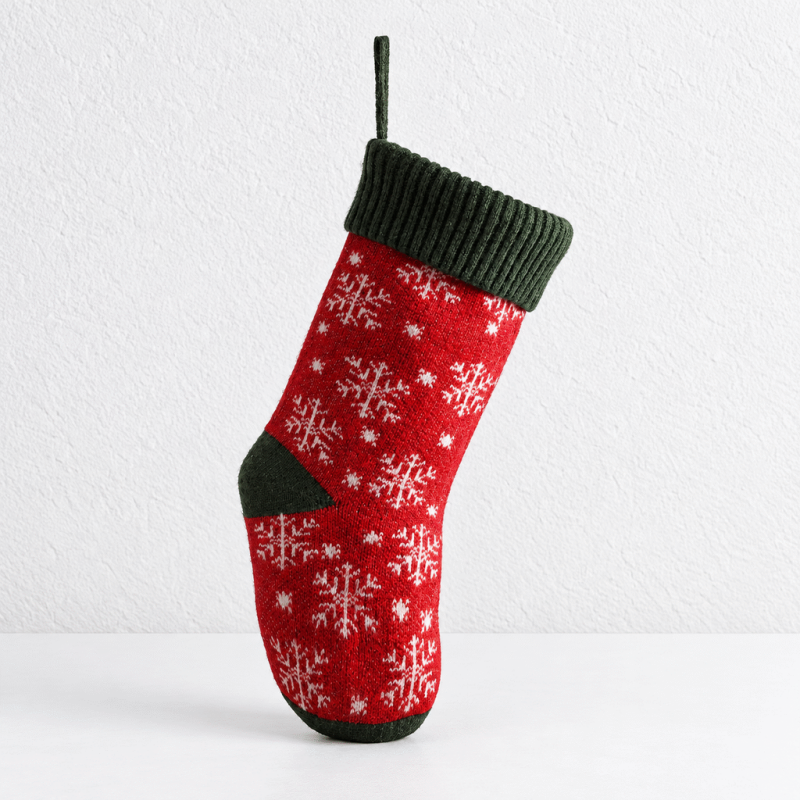 CouldNook Knit Christmas Stocking - Snowflake and Stripe Designs