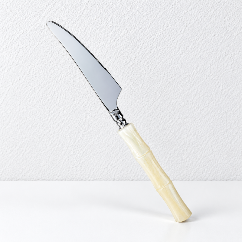 CouldNook Colored Bamboo Look Handle Flatware - Polished Dining Collection