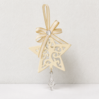 CouldNook Christmas Iron Hanging Ornament - Cutout Shapes and Ribbon Bow