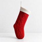 CouldNook Cable Knit Christmas Stocking - Ribbed Foldover Cuff