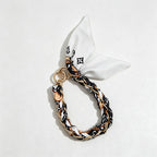 CouldNook Monochrome Scarf Phone Wrist Strap - Neutral Bow Loop