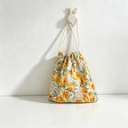 CouldNook Floral Drawstring Storage Pouch - Soft Cotton Utility Bag