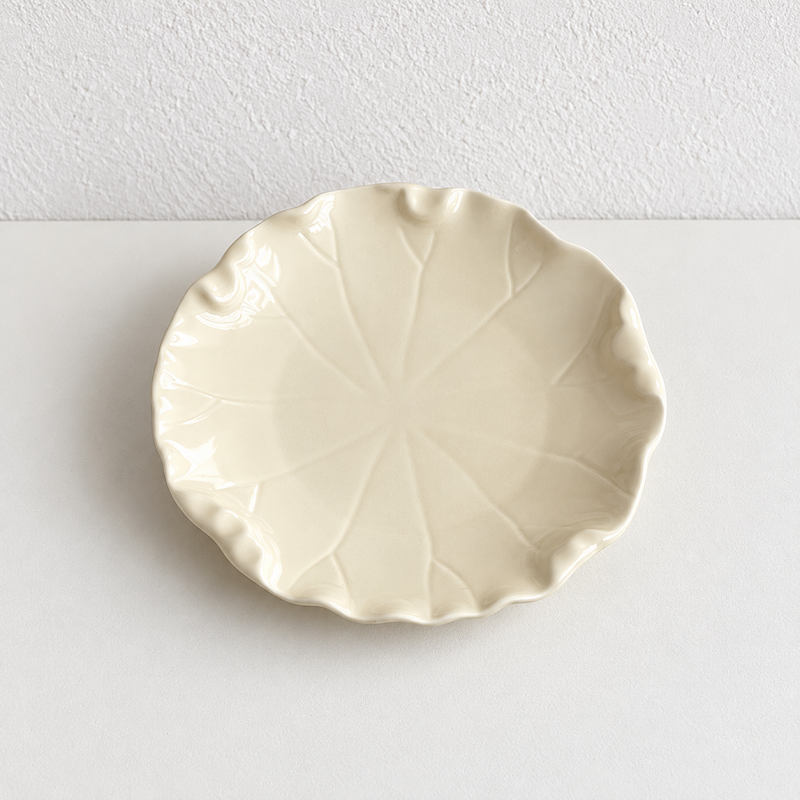 CouldNook Lotus Leaf Dessert Plate - Ruffled Edge