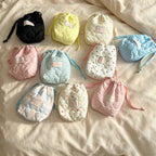 CloudNook Heart Quilted Drawstring Pouch‑Cosmetic Storage Bag