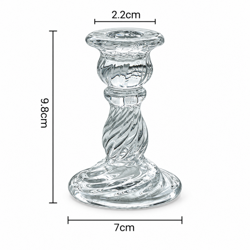 CouldNook Decorative Glass Candle Holder - Sculpted Shapes