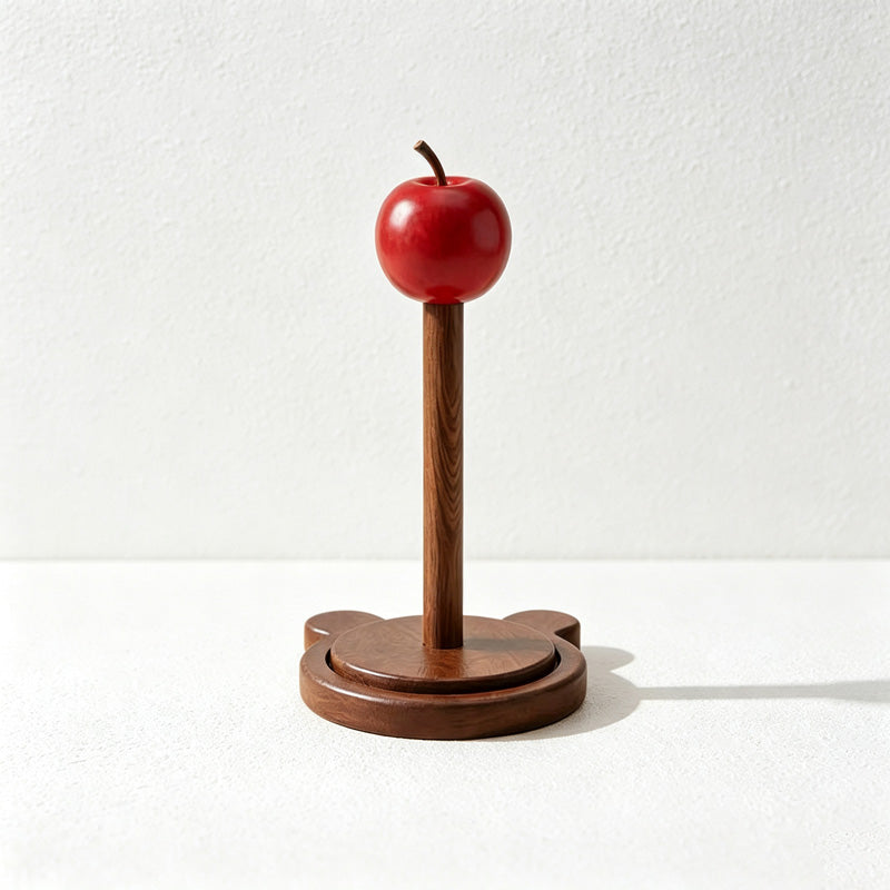 CouldNook Wooden Paper Towel Holder - Star and Apple Tops
