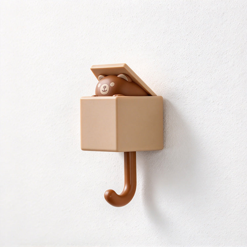 CouldNook Animal Wall Hook - Peeking Character and Curved Hanging Arm