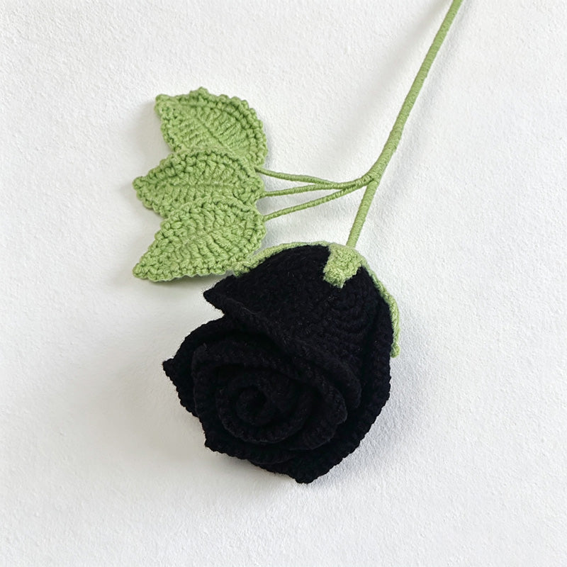 CouldNook Yarn Rose Flower Ornament - Stemmed Color Choices