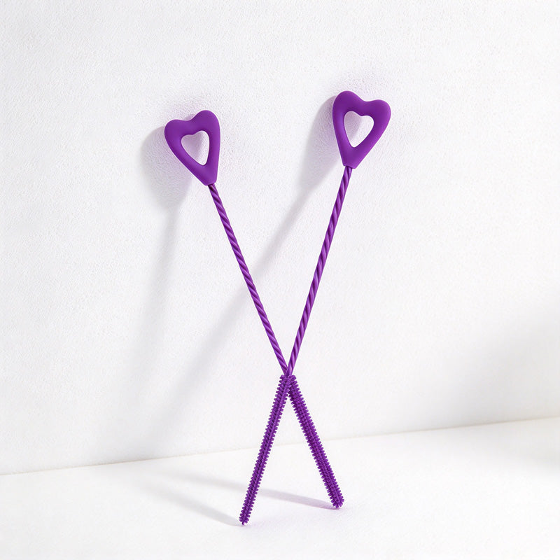 CouldNook Heart Straw Cleaning Brush - Twisted Shaft And Silicone Bristles
