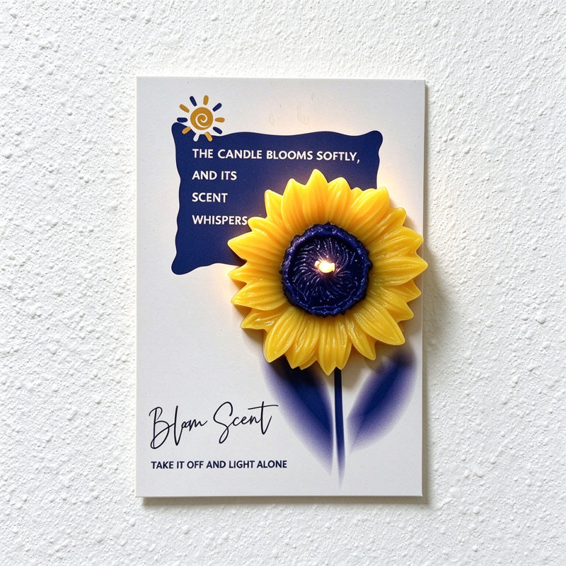 Flower Scented Candle Gift Cards with Raised Wax Blooms