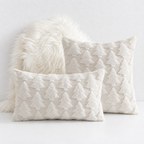 CouldNook Seasonal Pattern Cushion - Plaid Checks And Raised Festive Motifs
