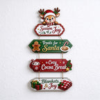 Wooden Christmas Hanging Sign with Connected Message Panels