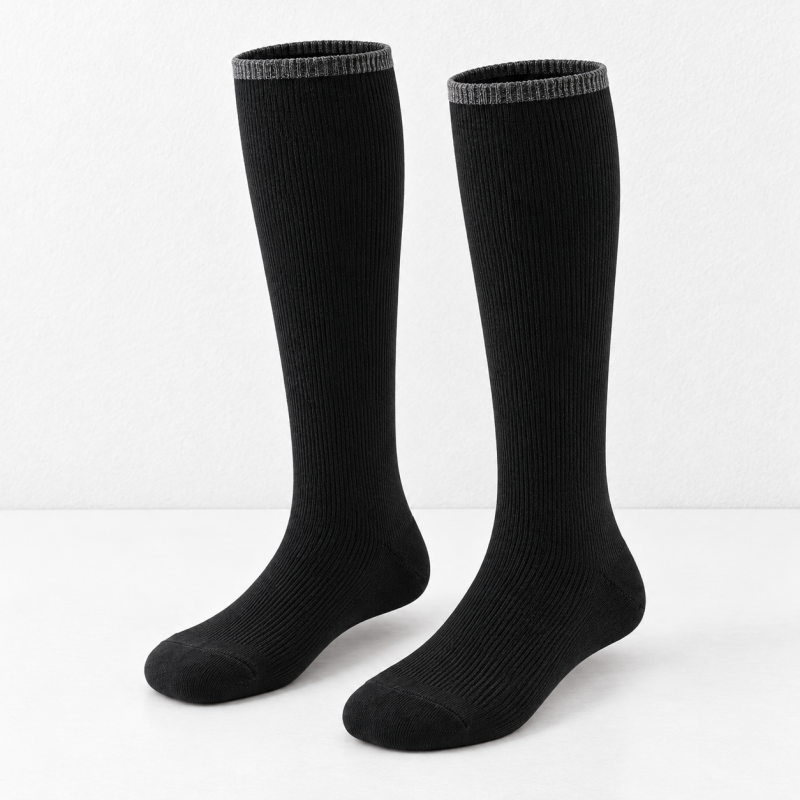 CouldNook Ribbed Calf Socks - Contrast Top Trim