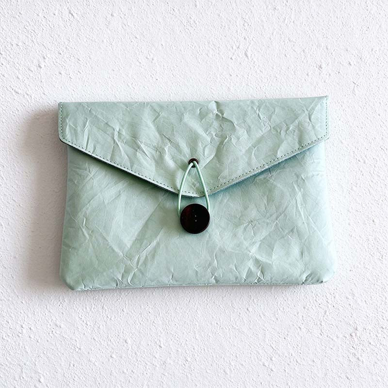 CouldNook Envelope Document Pouch - Crinkled Surface And Button Loop Closure