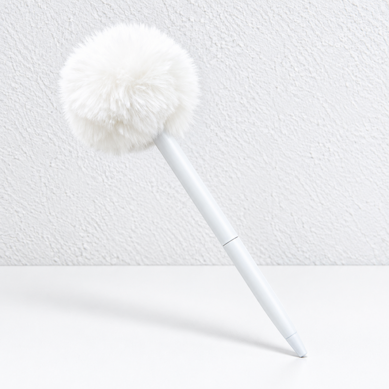CouldNook Pom-Pom Ballpoint Pen - Fluffy Round Top and Slender Barrel