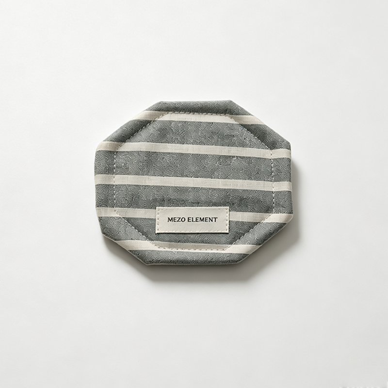 CouldNook Striped Octagon Drink Coaster - Warm Table Accent