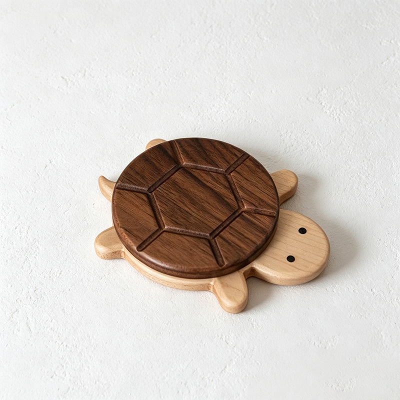 CouldNook Wooden Turtle Coaster - Round Shell Resting Surface