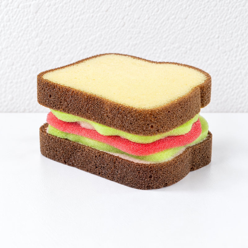 Sandwich Dishwashing Sponge with Layered Filling Details