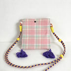 CouldNook Tassel Phone Crossbody Bag - Patterned Fabric And Colorful Cord