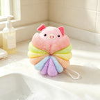CouldNook Animal Bath Pouf - Braided Character Flower Design